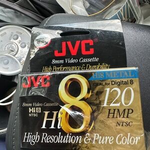 JVC Hi8 Metal NTSC 8mm Video Cassette 120 HMP‎